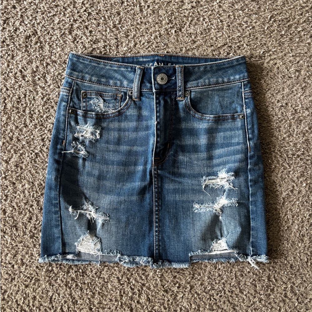 NMOT American Eagle Outfitters Blue Distressed Hi-Rise Mini